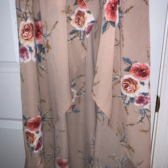 Floral Off the Shoulder Split Chiffon Maxi - Picture 6 of 6